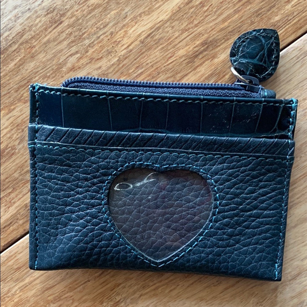 Brighton Blue Card Holder with Heart Cutout